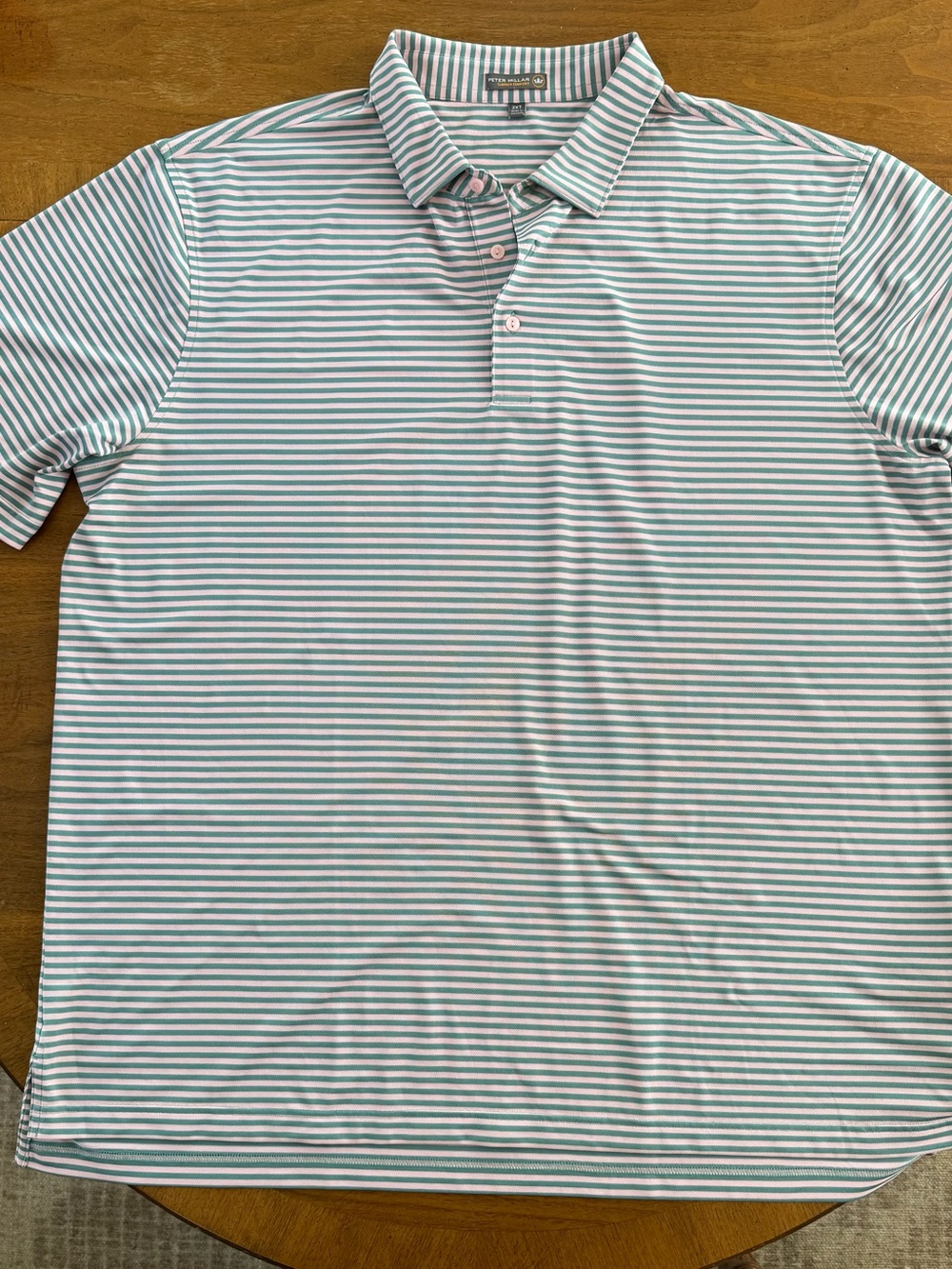 Peter Millar Men’s Striped Polo Shirt - Pink & Green